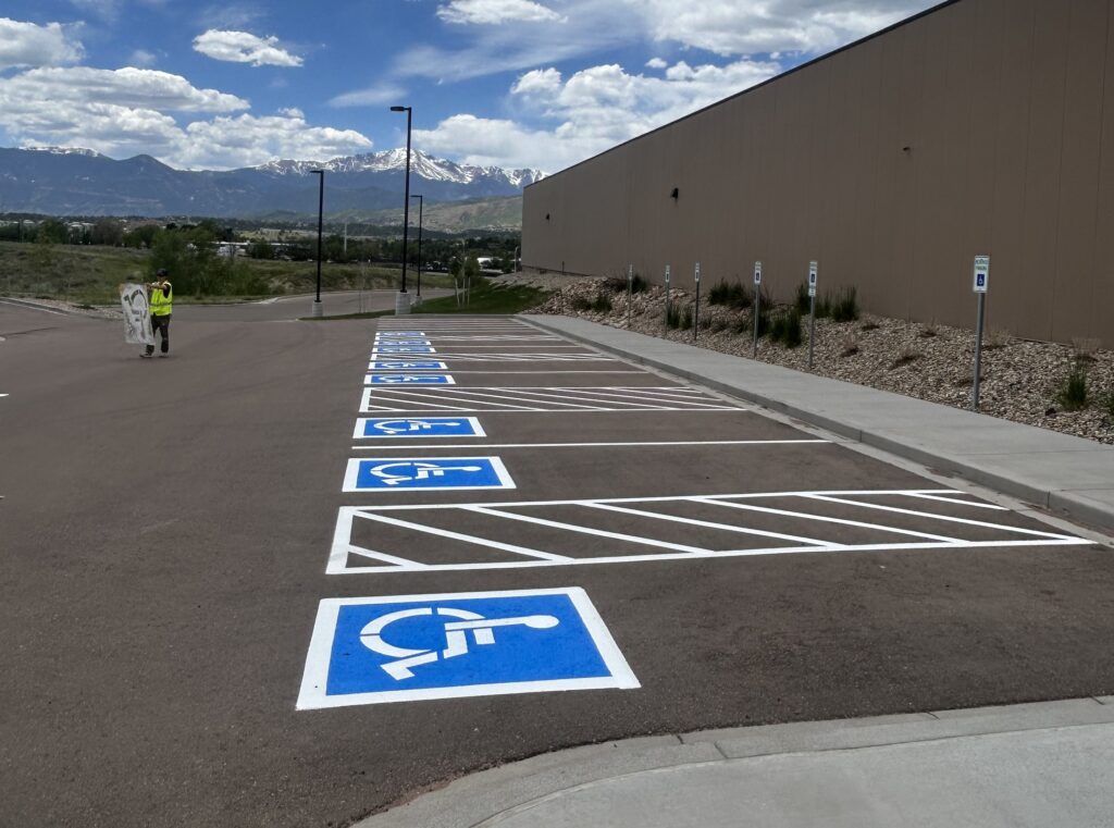 freshly painting handicap parking spots